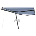 VidaXL Luifel vrijstaand automatisch 400x350 cm blauw en wit