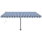 VidaXL Luifel vrijstaand automatisch 400x350 cm blauw en wit
