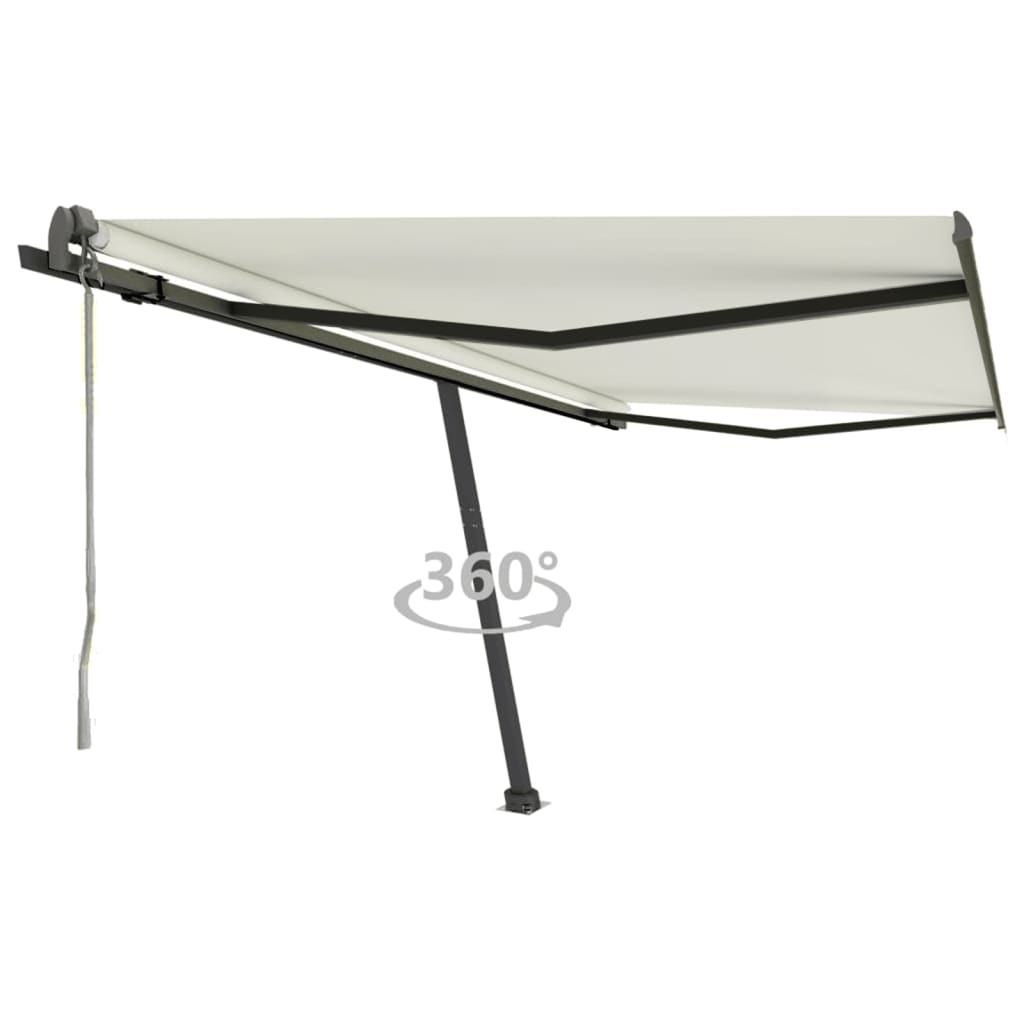 VidaXL Luifel vrijstaand automatisch 400x350 cm crèmekleurig