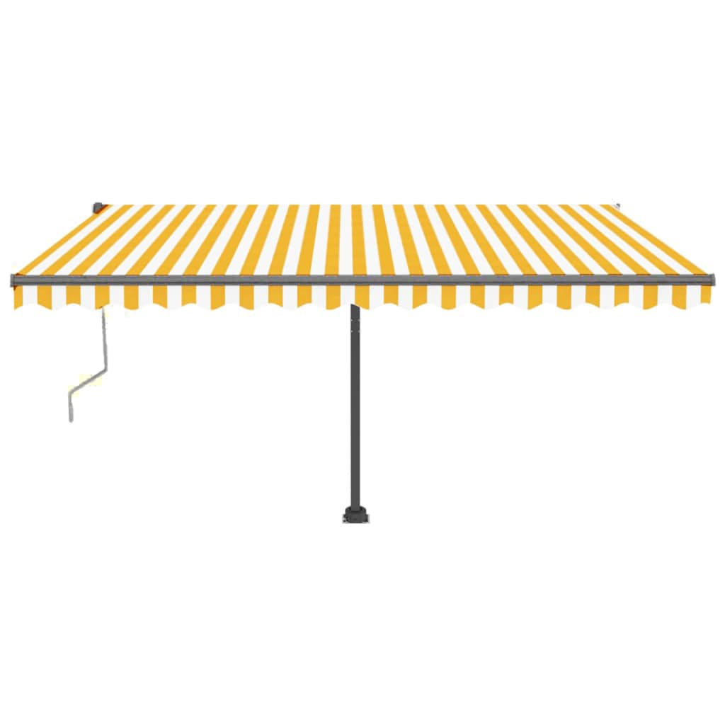 VidaXL Luifel vrijstaand automatisch 400x350 cm geel en wit