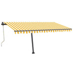VidaXL Luifel vrijstaand automatisch 400x350 cm geel en wit