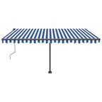 VidaXL Luifel automatisch met LED en windsensor 400x350 cm blauw wit