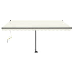 VidaXL Luifel automatisch met LED en windsensor 400x350 cm crèmekleur