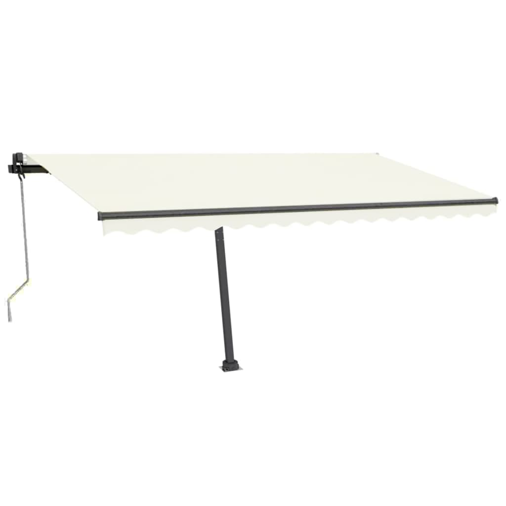 VidaXL Luifel automatisch met LED en windsensor 400x350 cm crèmekleur