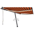 VidaXL Luifel automatisch met LED windsensor 400x350 cm oranje bruin