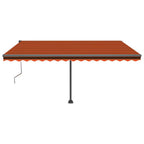 VidaXL Luifel automatisch met LED windsensor 400x350 cm oranje bruin