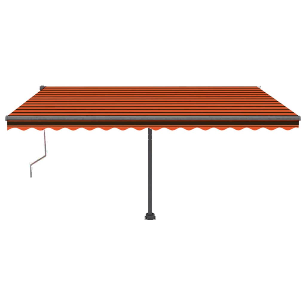 VidaXL Luifel automatisch met LED windsensor 400x350 cm oranje bruin