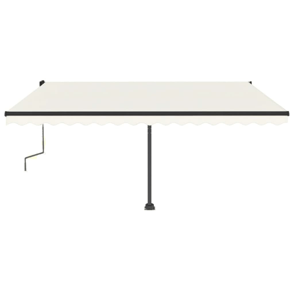 VidaXL Luifel vrijstaand handmatig uittrekbaar 450x350 cm crèmekleurig