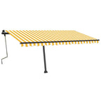 VidaXL Luifel vrijstaand handmatig uittrekbaar 450x350 cm geel en wit