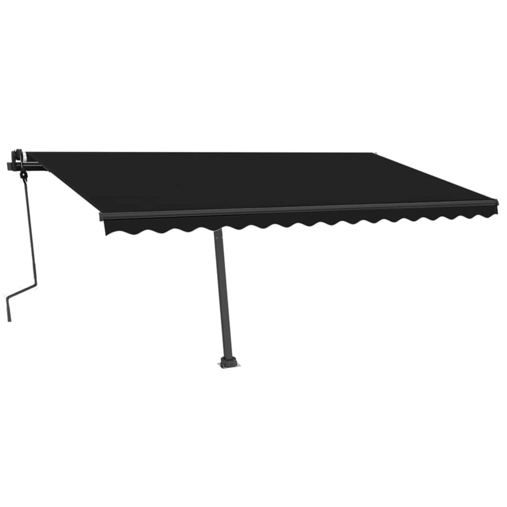 VidaXL Luifel vrijstaand handmatig uittrekbaar 450x350 cm antraciet