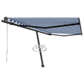 VidaXL Luifel vrijstaand automatisch 450x350 cm blauw en wit