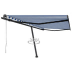 VidaXL Luifel vrijstaand automatisch 450x350 cm blauw en wit