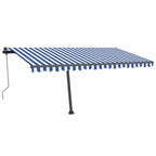 VidaXL Luifel vrijstaand automatisch 450x350 cm blauw en wit