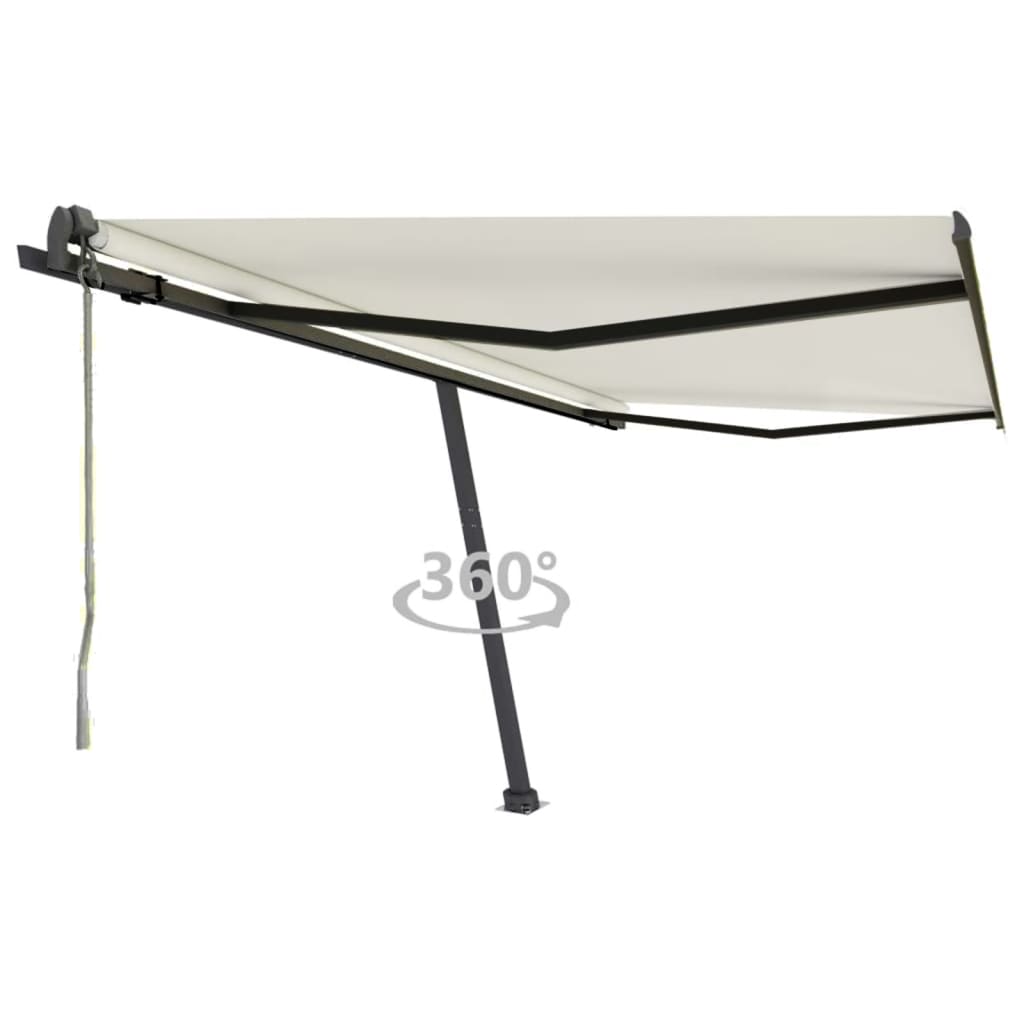 VidaXL Luifel vrijstaand automatisch 450x350 cm crèmekleurig