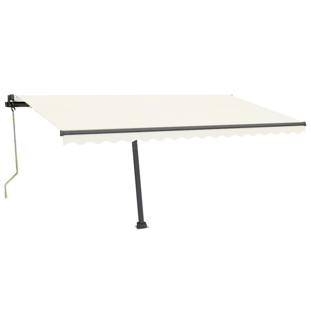 VidaXL Luifel vrijstaand automatisch 450x350 cm crèmekleurig