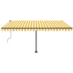 VidaXL Luifel vrijstaand automatisch 450x350 cm geel en wit