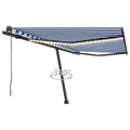 VidaXL Luifel automatisch met LED en windsensor 450x350 cm blauw wit