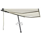 VidaXL Luifel automatisch met LED en windsensor 450x350 cm crèmekleur