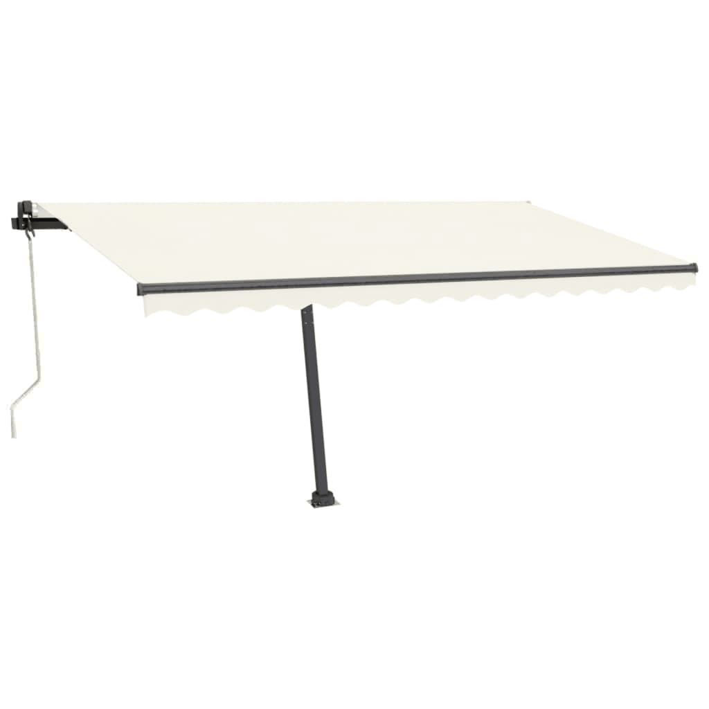 VidaXL Luifel automatisch met LED en windsensor 450x350 cm crèmekleur