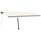 VidaXL Luifel automatisch met LED en windsensor 450x350 cm crèmekleur