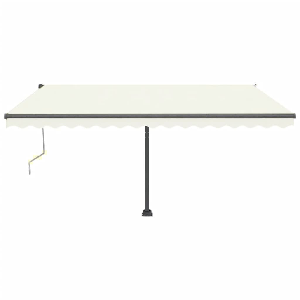 VidaXL Luifel automatisch met LED en windsensor 450x350 cm crèmekleur