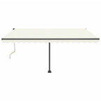 VidaXL Luifel automatisch met LED en windsensor 450x350 cm crèmekleur