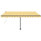 VidaXL Luifel automatisch met LED en windsensor 450x350 cm geel wit