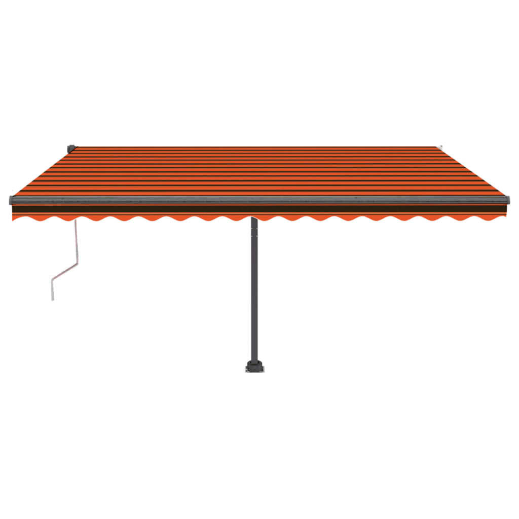 VidaXL Luifel automatisch met LED windsensor 450x350 cm oranje bruin