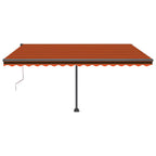 VidaXL Luifel automatisch met LED windsensor 450x350 cm oranje bruin