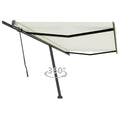 VidaXL Luifel vrijstaand handmatig uittrekbaar 500x350 cm crèmekleurig