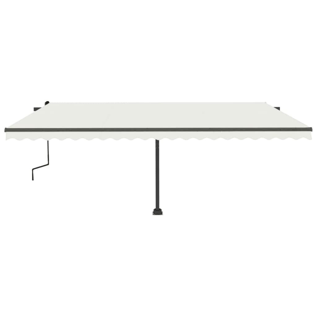 VidaXL Luifel vrijstaand handmatig uittrekbaar 500x350 cm crèmekleurig