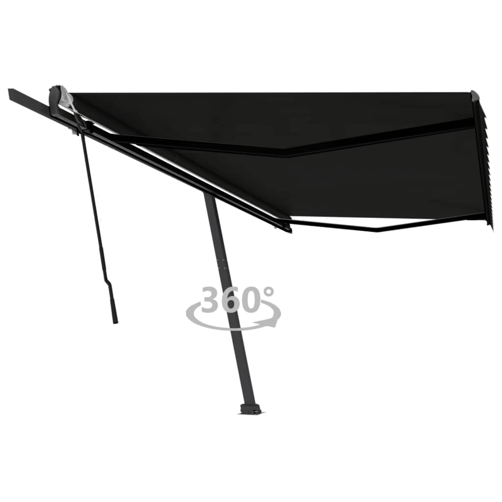 VidaXL Luifel vrijstaand handmatig uittrekbaar 500x350 cm antraciet