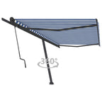 VidaXL Luifel vrijstaand automatisch 500x350 cm blauw en wit