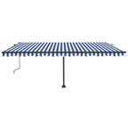 VidaXL Luifel vrijstaand automatisch 500x350 cm blauw en wit