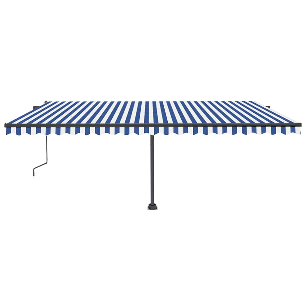 VidaXL Luifel vrijstaand automatisch 500x350 cm blauw en wit