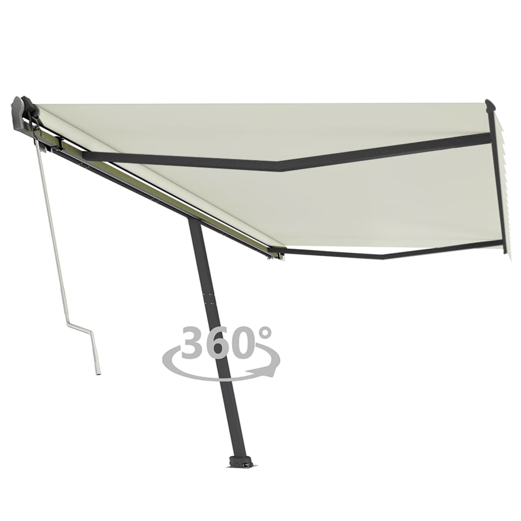VidaXL Luifel vrijstaand automatisch 500x350 cm crèmekleurig
