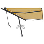 VidaXL Luifel vrijstaand automatisch 500x350 cm geel en wit