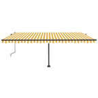 VidaXL Luifel vrijstaand automatisch 500x350 cm geel en wit