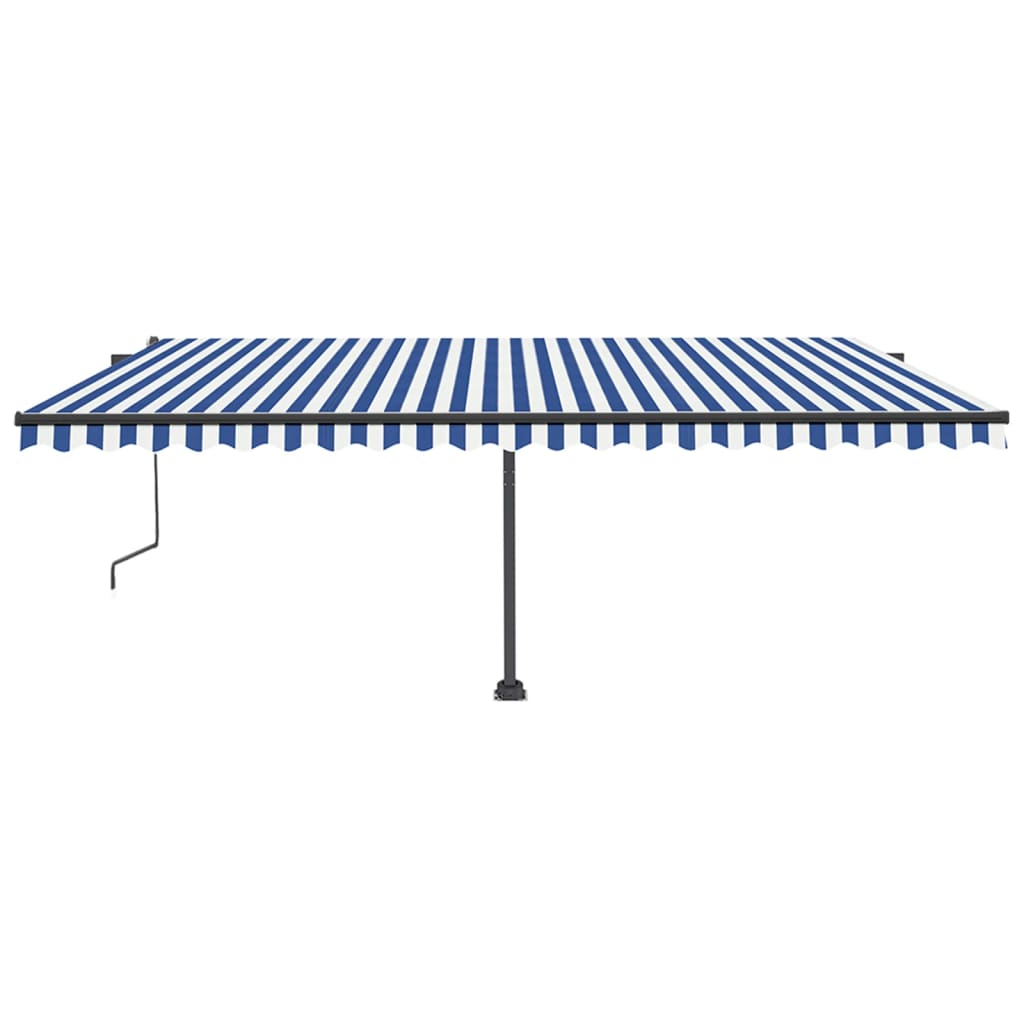 VidaXL Luifel automatisch met LED en windsensor 500x350 cm blauw wit