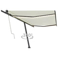 VidaXL Luifel automatisch met LED en windsensor 500x350 cm crèmekleur