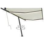 VidaXL Luifel automatisch met LED en windsensor 500x350 cm crèmekleur