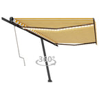 VidaXL Luifel automatisch met LED en windsensor 500x350 cm geel wit