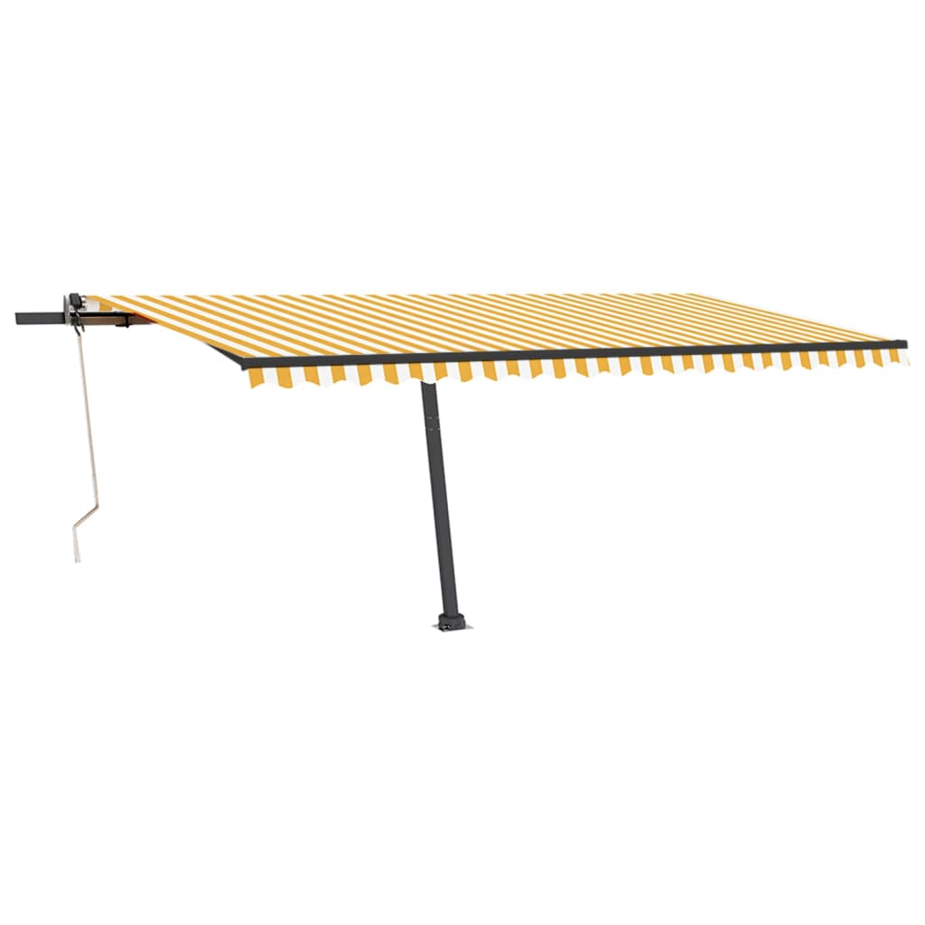 VidaXL Luifel automatisch met LED en windsensor 500x350 cm geel wit