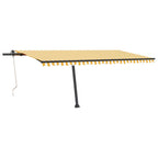 VidaXL Luifel automatisch met LED en windsensor 500x350 cm geel wit