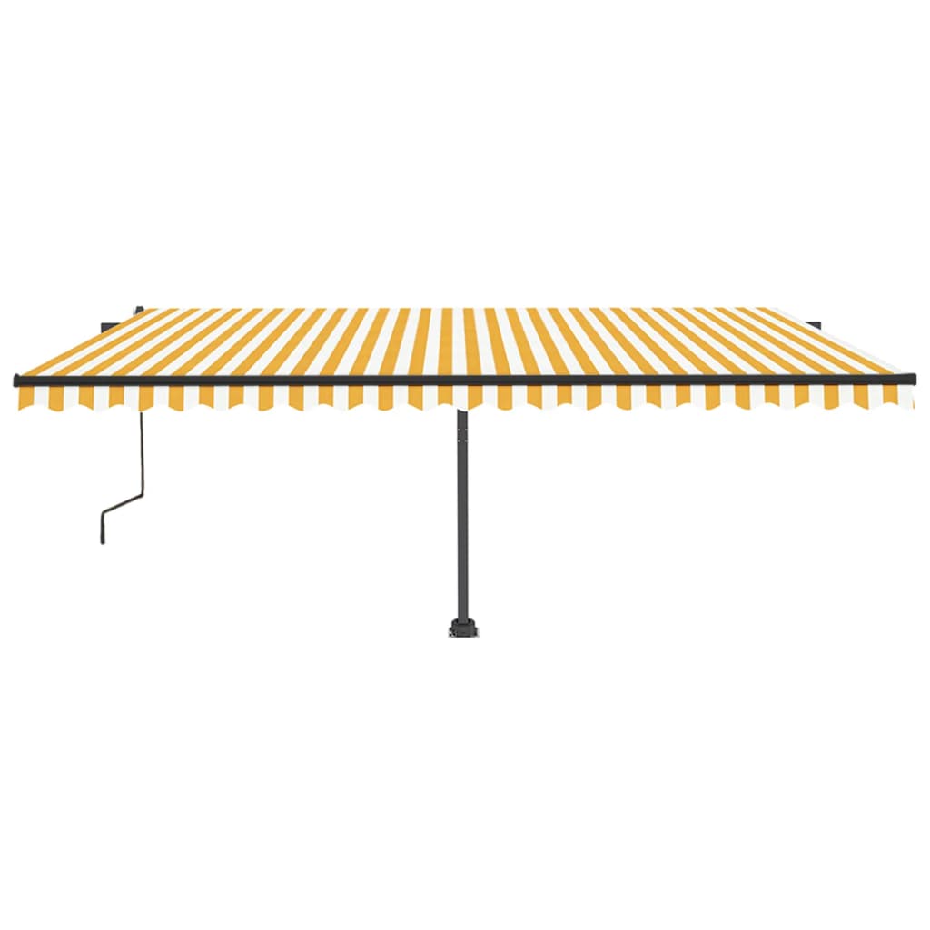 VidaXL Luifel automatisch met LED en windsensor 500x350 cm geel wit