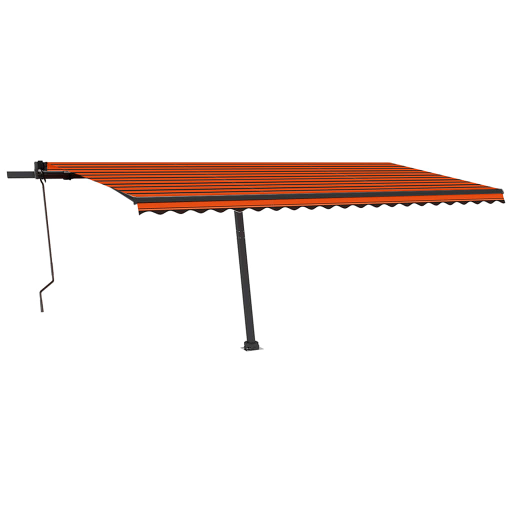 VidaXL Luifel automatisch met LED windsensor 500x350 cm oranje bruin
