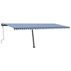 VidaXL Luifel vrijstaand handmatig uittrekbaar 600x350 cm blauw en wit