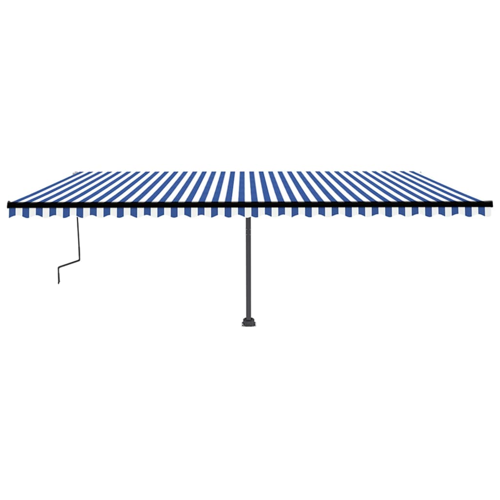 VidaXL Luifel vrijstaand handmatig uittrekbaar 600x350 cm blauw en wit