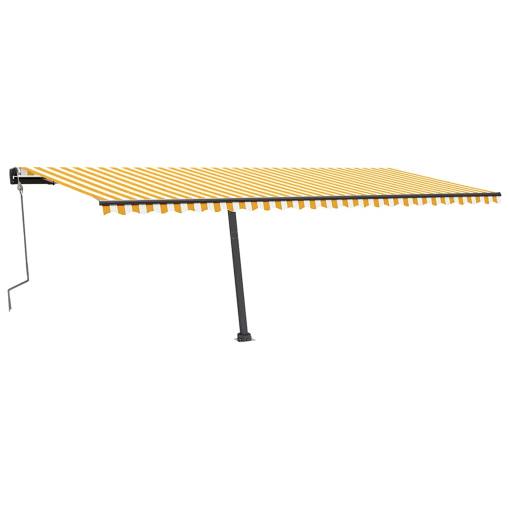 VidaXL Luifel vrijstaand handmatig uittrekbaar 600x350 cm geel en wit