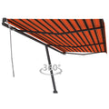 VidaXL Luifel vrijstaand handmatig uittrekbaar 600x350 cm oranje bruin